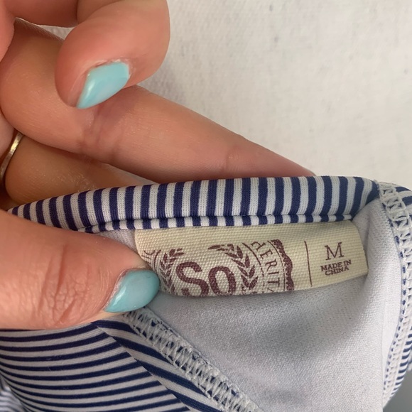 Nautical white and navy striped bikini top - Picture 4 of 5